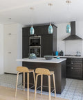 Kitchen Island Pendant Light Dope Modern Edison Hanging Fixture With Handcrafted Art Glass Shade in kitchen setting