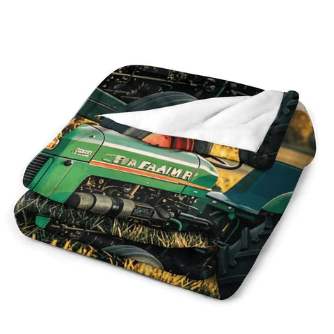 Farm Tractor Flannel Throw Blanket 60 By 80 Inches Extra Soft Cozy And Lightweight Plush Throw for Couch with tractor design