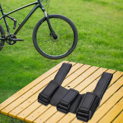 Ride Ready Golf Cart Speaker Holder Strap And Bike Rail Mount on wooden table outdoors