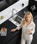 15x17 Inch Single Bowl Bar Kitchen Sink Topmount 304 Stainless Steel 8 Inch Deep Drop In Overmount Design
