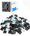 100 Pack 1.1 Inch Self Adhesive Cable Zip Tie Mounts And Wire Clips For No Fuss Cable Management Car Home Office Organization Anchors Squares HS102 Durable PA66 Nylon Peel And Stick Mounts