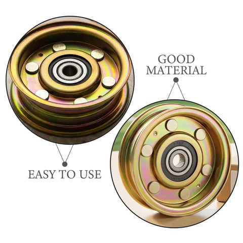 Single Groove Zinc Mower Drive Pulley for Lawn Tractors No Fuss Install With Abrasion Resistant Coating, shown from top and side