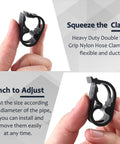 Person demonstrating how to use a Six Pack Adjustable Plastic Tubing Clamp 0.236 To 0.472 Inch 6 To 12 mm Flow Control Hose Clamp.