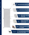 Detailed view of features for Under Desk Cable Management Net Flexible Wire Organizer Tray White with quality details and specs.