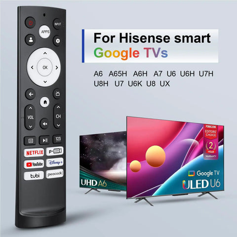 Replacement Remote Control For Smart Google TV Series A6 A65H A6H A7 U6 U6H U7H U8H U7 U6K U8 UX For UHD 4K ULED with 6 hotkeys