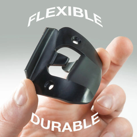 Decorative Door Silencer Strike Plate Silences Pesky Loud Latches and Kicks Door Slamming to the Curb with Flexible Construction in hand.