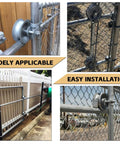 5 Inch Sliding Gate Rollers Heavy Duty Galvanized Steel Track Roller For 1 5 8 Inch Pipe Track Easy Install Pack Of 1 Rust Resistant Durable Weatherproof Gate Hardware Designed For Smooth Operation In Harsh Conditions installed on fence gate