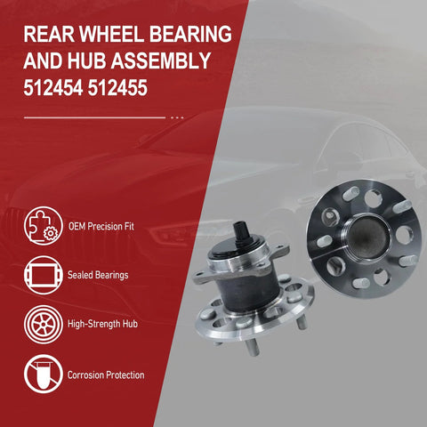 Rear Wheel Bearing And Hub Assembly With Abs For Toyota Camry 2012 2017 And Toyota Avalon 2013 2018 Direct Fit Replacement