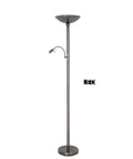 Saturn II 36W LED Torchiere Floor Lamp With Reading Light, Ocean-Blue Diffuser Ring Delivers Dope Bright, Even Light And Real Energy Savings