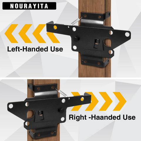 Self Closing Gate Hinge And Latch Kit For Wooden And Vinyl Fence Gates, Easy Install, Durable Weatherproof Self Locking Gate Latch, Fits Outdoor Fences Like Pool Gates And Barn Doors, Smooth Quiet Operation, left- and right-handed use