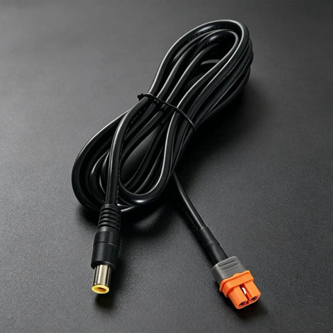 Kickin Ass Xt60iF Female To Dc7909 Male Cable For Solar Panels And Portable Batteries, 1.5 meter black 14AWG power cable.