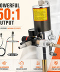 Close-up of 50:1 Air Operated Grease Pump Kit with 7500 PSI high pressure delivery and flow control features for industrial use