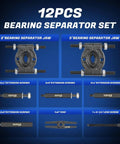 Image of 12 Piece Bearing Puller Set Workhorse Pro 5 Ton Capacity With 2 Inch And 3 Inch Bearing Separator Jaws for hub removal
