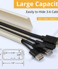 Wall Cord Cover Kit For TV Setup, 32 Inch Long Paintable Cable Concealer To Hide Wires, beige raceway showing cable capacity