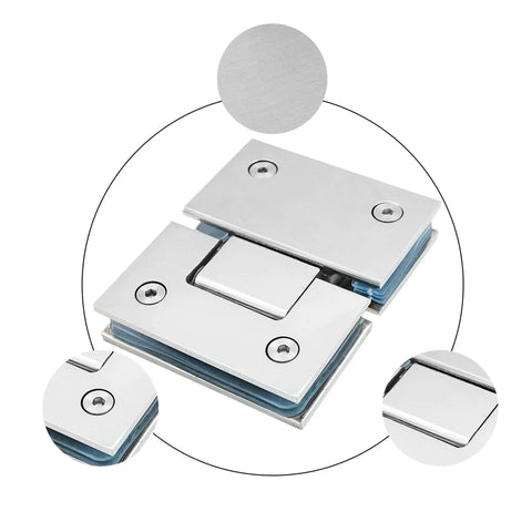 Two Pack Frameless Shower Door Hinges Built To Last 180 Degree Glass To Glass Hinges Heavy Duty 304 Stainless Steel