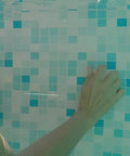 Applying Thick Rubberized Waterproof Tape That Seals Leaks Fast And Holds Up Under Water Flexible Patch on pool tiles underwater.