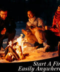 Outdoor group around a campfire using Two Pack Ferrocerium Rod Fire Starters 3 By 4 Inch Flint Rods For Camping And Survival