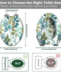 Guidelines for Elongated Resin Toilet Seat for Bathroom Replacement size measurements with dimensions indicated