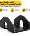 Beefy Heavy Duty Treehouse Bracket for 1.25 Inch Lag Bolts and TABs, Solid Steel Static Support Plate, black powder-coated bracket