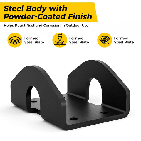 Beefy Heavy Duty Treehouse Bracket for 1.25 Inch Lag Bolts and TABs, Solid Steel Static Support Plate, black powder-coated bracket