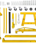 Heavy Duty 4000 Lbs Engine Hoist Featuring Slick Hydraulic Levers And A Fold Flat Boom Frame For Hassle Free Garage Tidying component parts layout in yellow
