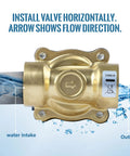 Half Inch Brass Solenoid Valve, Normally Open, 110 to 120V AC, 145 PSI Electric Valve For Water Air Diesel installation view