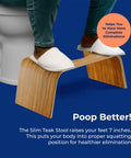 Teak Wood Toilet Stool Slim 7 Inch Height For Natural Pooping Position Upgrade Sturdy Wooden Bathroom Stool In Use Under Toilet