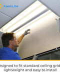 Installing Built Tough Polycarbonate Prismatic Lighting Panel For Fluorescent Overhead Fixtures, clear lens, 22.25x46.25 inch