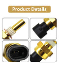Icyhaws engine coolant temperature sensor; brass body with black plastic connector for GM Sierra/Silverado/Tahoe