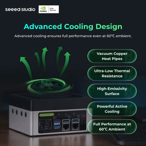 Edge AI Beast J4012 with NVIDIA Jetson Orin NX 16GB showing advanced cooling design and performance features.