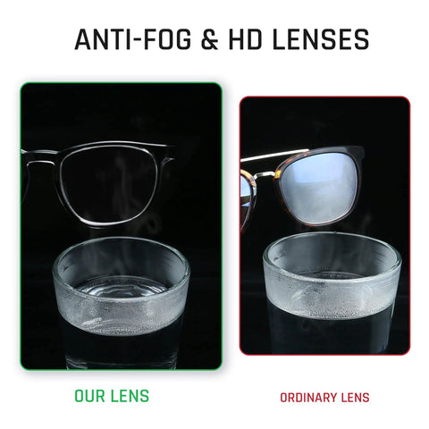 Comparison of anti-fog clear lenses and ordinary lenses from Anti Fog Anti Scratch Safety Glasses With Side Shields For Men And Women