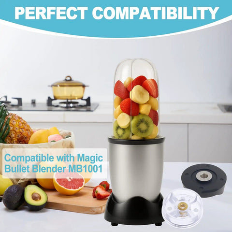 4 Pack MB1001 Blender Gear Replacement Set Compatible With MB1001 Model shown with blender and fruit in kitchen