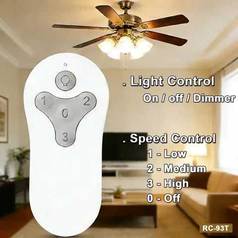 Replacement Ceiling Fan Remote Control For 10311TR214A 10712TR214B And 2BB78ITLF304C Models in a living room setting