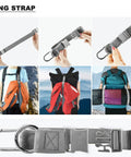 Grab And Go Travel Strap With D Ring Hooks And Buckle For Suitcases And Bags Hands Free Convenience Elastic Luggage Belt In Use
