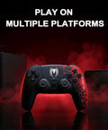 Wireless PS5 Controller with Dual Vibration, Motion Sensor, Screenshot Capture, 3.5mm Jack, PS5 Pro and Slim compatibility, shown with console