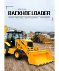 Beefy 4WD Backhoe Loader With 2.8 Meter Digging Depth, Digger Machine in a construction site, showcasing heavy duty capability