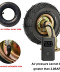 Heavy Duty Rubber Caster Wheels 8 Or 10 Inch Shock Absorbing Pneumatic Tires visible with built-in rubber inner tube and gauge.