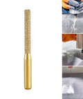 Golden Brazed Metal Router Bit For Marble Stone Grinders with straight shank design for precision seaming and trimming.