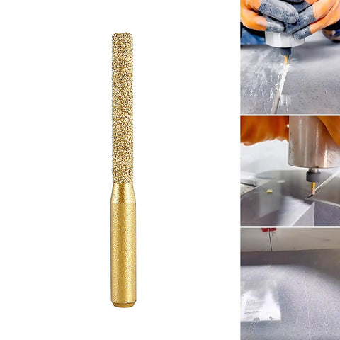 Golden Brazed Metal Router Bit For Marble Stone Grinders with straight shank design for precision seaming and trimming.