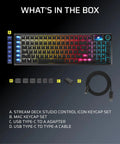 Next Level Wireless RGB Gaming Keyboard With Sleek Aluminum Build And Zero Clutter 99 Percent Layout with accessories.