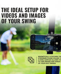 Magnetic Golf Cart Phone Holder securely holds a phone for recording golf swings, featuring ultra strong Neodymium N52 magnets.