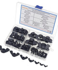 Metric Black Nylon Butterfly Wing Nuts Assortment Kit Features Seven Sizes From M3 To M12 with 108 pieces in a clear organizer.