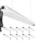 Ultra Bright 60W 4Ft LED Shop Light 9000 Lumens 5000K Daylight Linkable Ceiling Lighting For Garage Workshop Barn Attic Utility Room Shed Plug-In 10 Pack