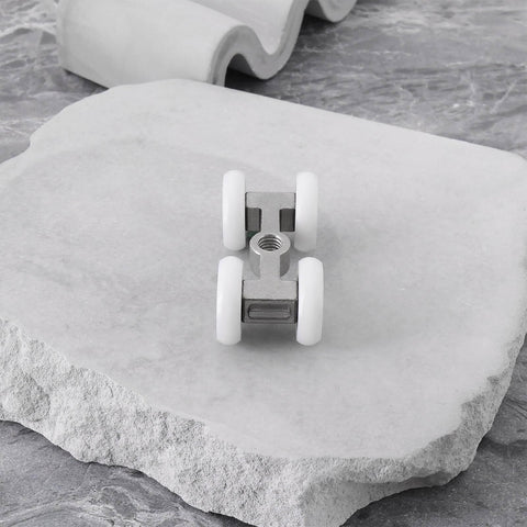 Close-up of a Two Pack Sliding Door Roller With 304 Stainless Steel Bearing For Home Sliding Doors And Bathroom Glass Doors