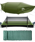 Flat Lay Hammock Tent With Bug Net And Waterproof Rain Fly For One Person, Lightweight Backpacking Gear, 330 lb Capacity