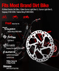 Beefy 203Mm Thickened Front Brake Disc Rotor for Talaria Sting Offroad TL3000 with bike compatibility chart.
