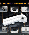 Heavy Duty Coolant Reservoir Tank Fits Volvo VNL VNM VHD 2008-2024 and Mack Pinnacle CXU CHU Anthem TD700 GU5 GU7 GU8 features