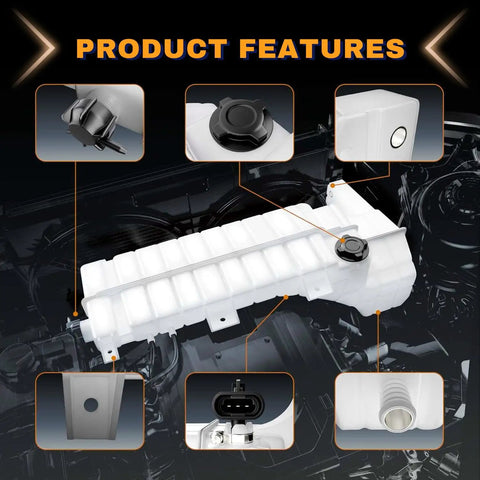 Heavy Duty Coolant Reservoir Tank Fits Volvo VNL VNM VHD 2008-2024 and Mack Pinnacle CXU CHU Anthem TD700 GU5 GU7 GU8 features