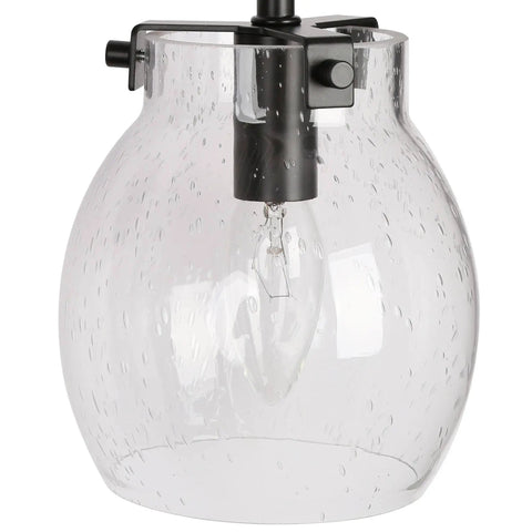 Close-up of seeded glass shade on Gold Vanity Light With Seeded Glass Shades Three Light Modern Bathroom Fixtures Soft Gold Finish Cylindrical Design For A Luxe Vibe 20.5 Inch Long 6.5 Inch Wide 8 Inch High.