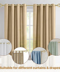 Gold Curtain Rod Set For Windows 32 To 50 Inches With Adjustable Five Eighth Inch Rod, Heavy Duty Brackets, Twisted Cage Finials